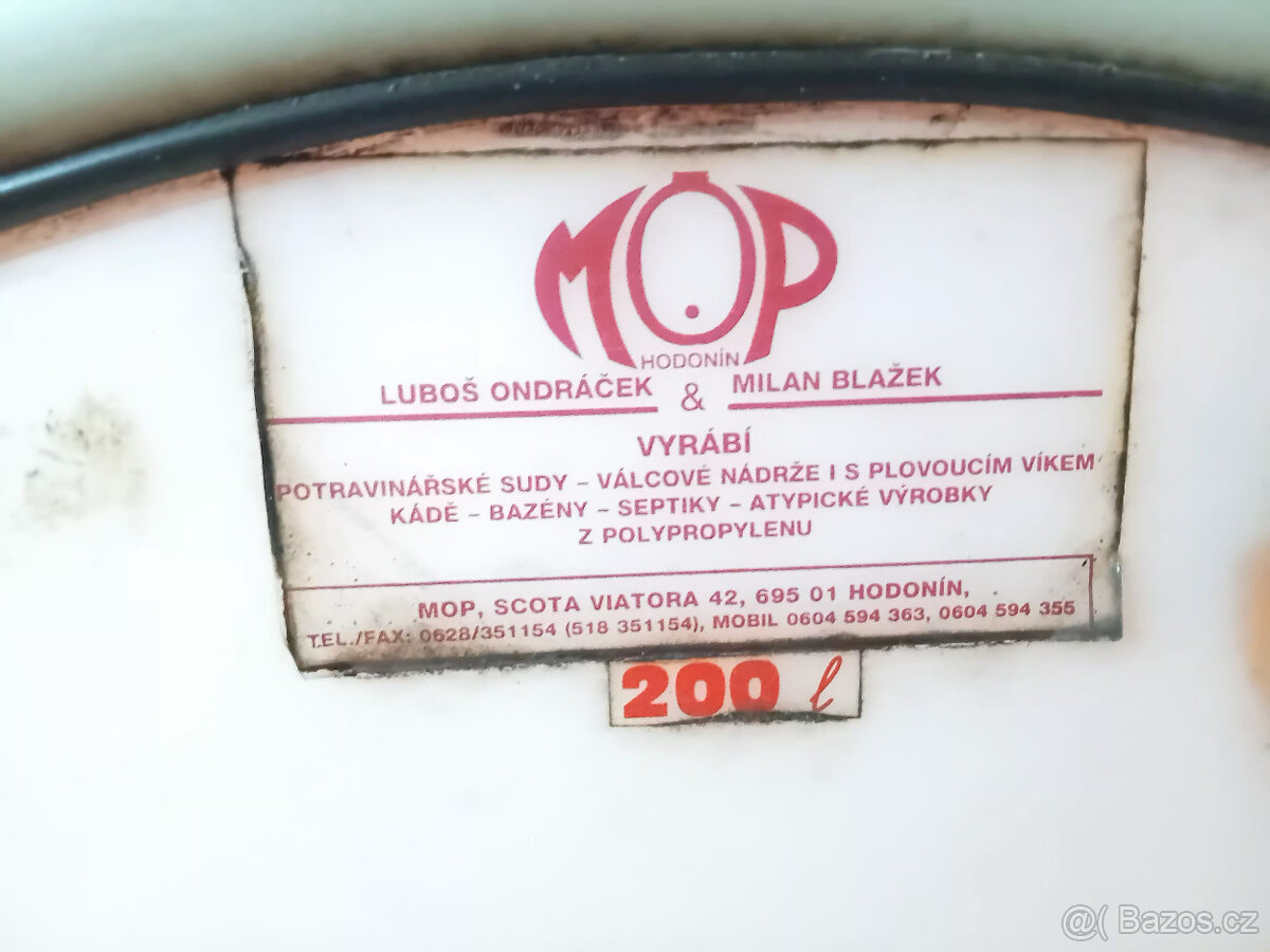 Bečka, sud plast 200l - 2