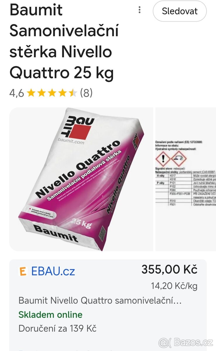 Samonivelační stěrka Baumit - 2