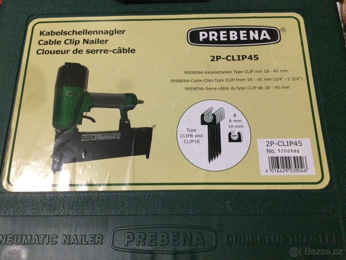 Sponkovačka PREBENA 2P-CLIP45 +clipy nová v kufru - 2