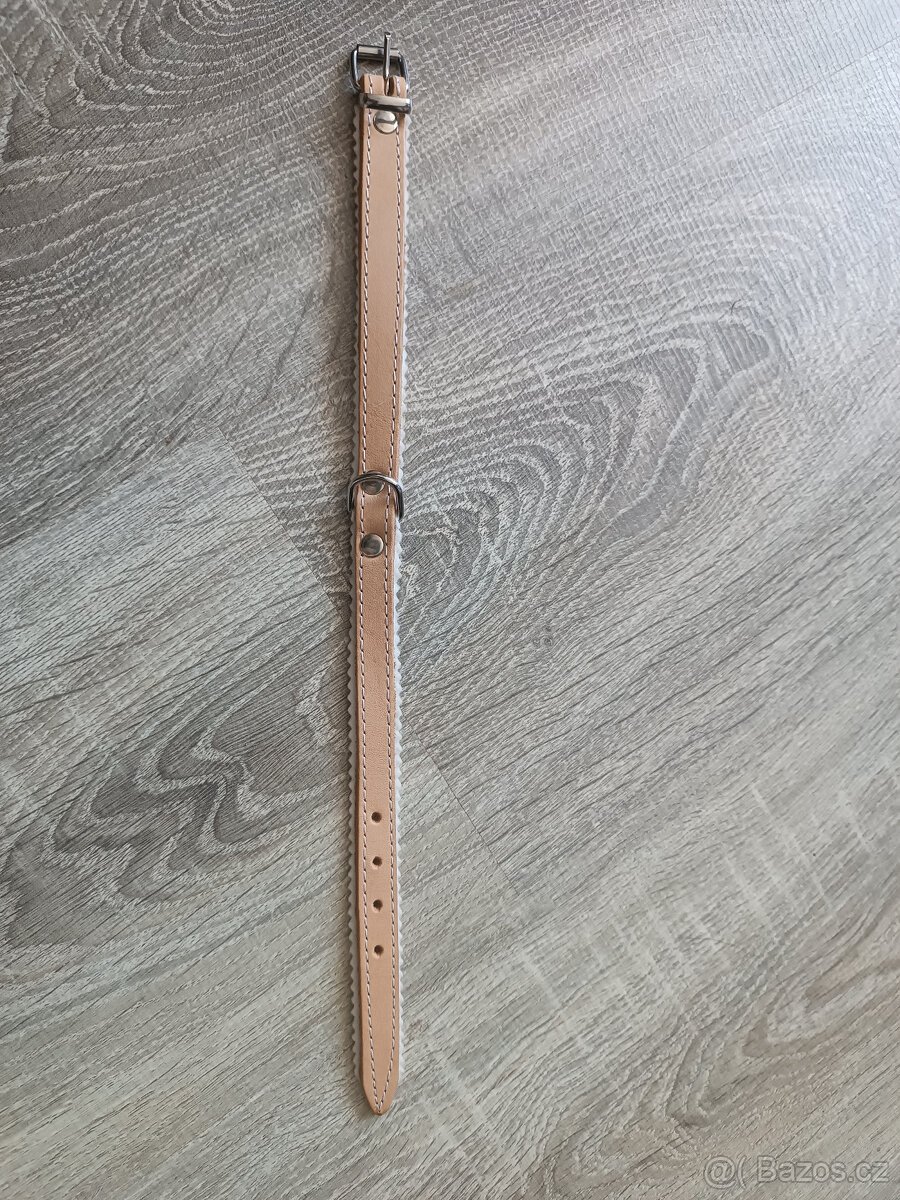 Kožený obojek podšitý filcem 35cm - 2