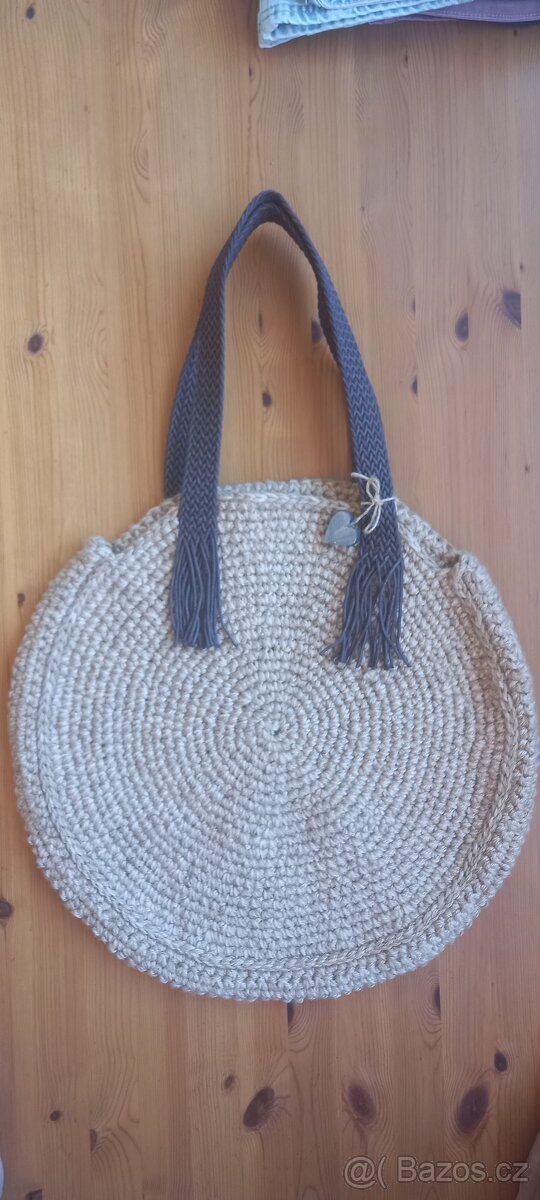 Kabelka z juty - ruční práce - 2