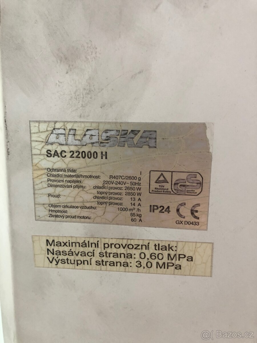 klimatizace Alaska sac 22000 h používaná - 2