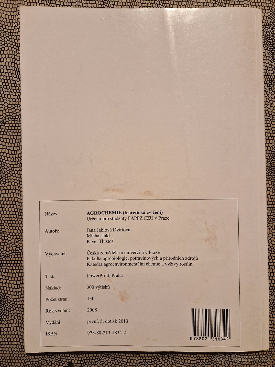 Teoretická cvičení - Agrochemie pro VŠ - 2