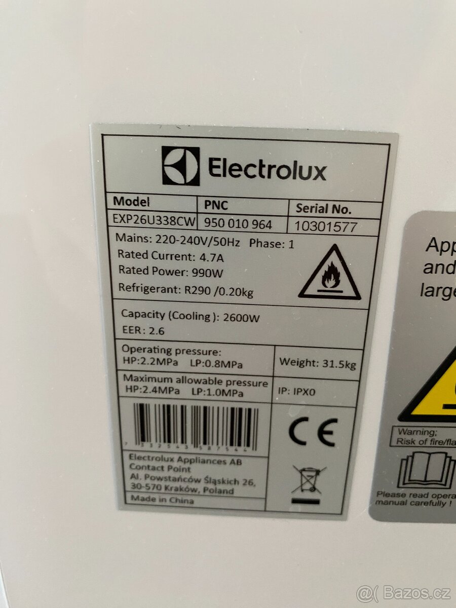 Mobilní klimatizaci Electrolux EXP26U338CW - 2