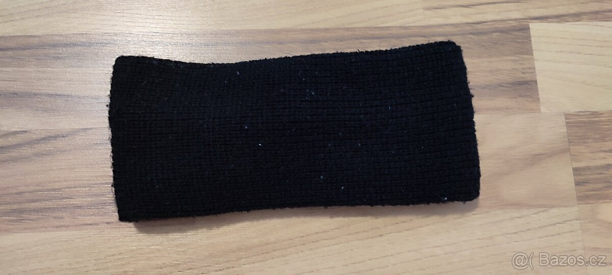 Zimní čelenka s perlami, černá - 2