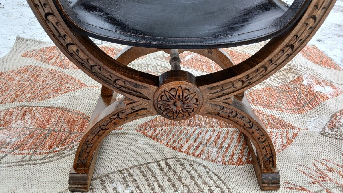 Starožitné rytířské křeslo-DAGOBERT - 2