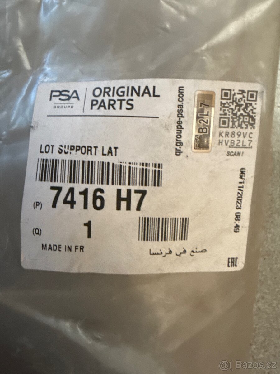 Boční držák zadního nárázníku - levý 7416 H7 - 2