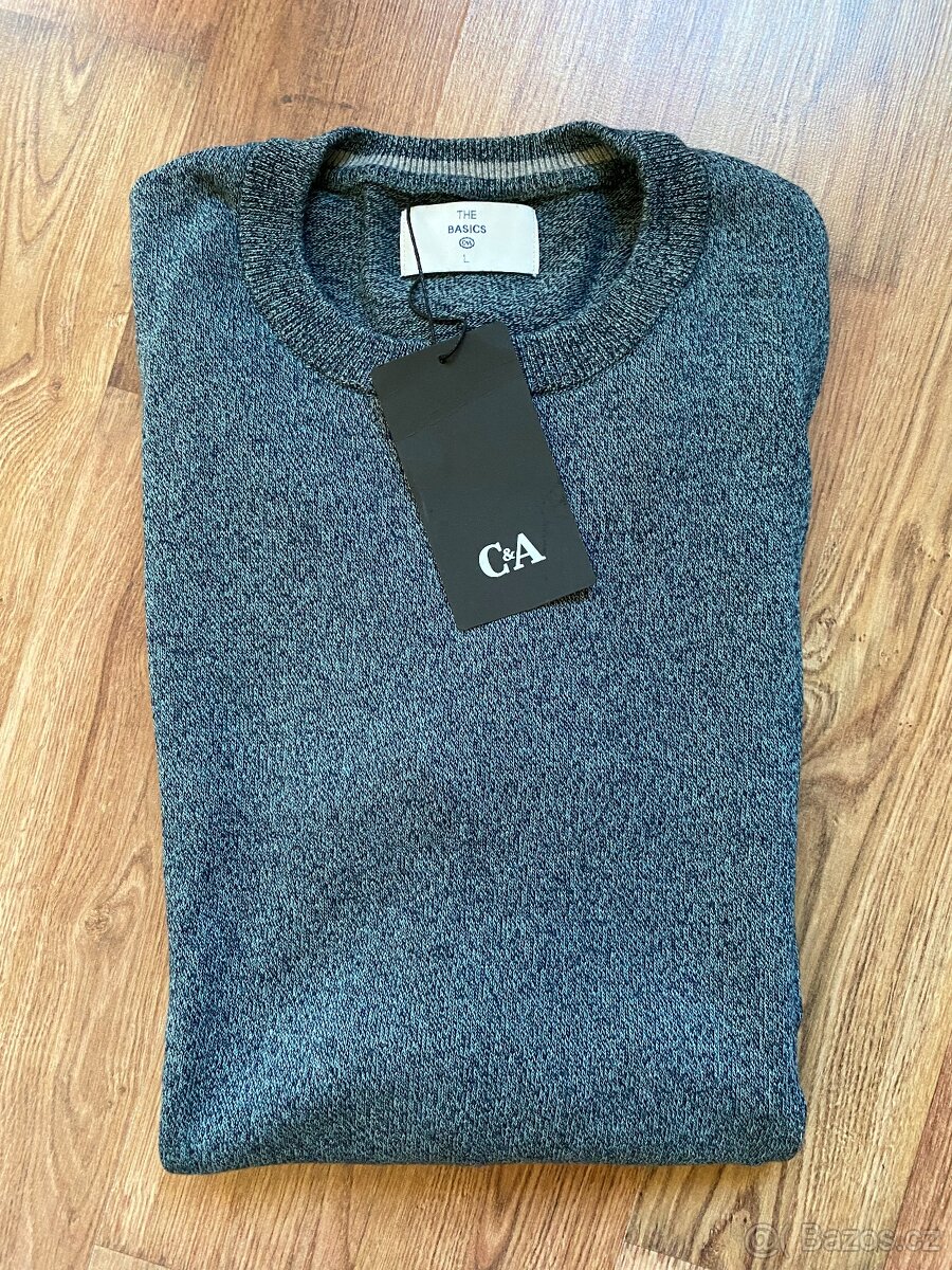 Nový pánský svetr C&A - L, modro-šedý - 2