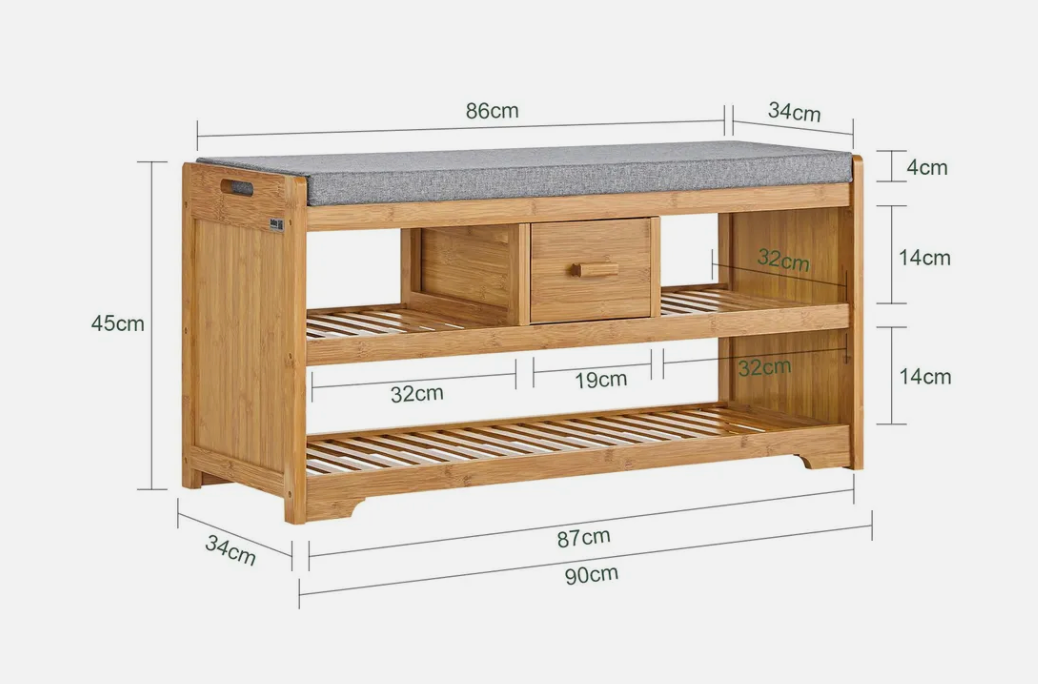 Sedací botník bambus + MDF - 2