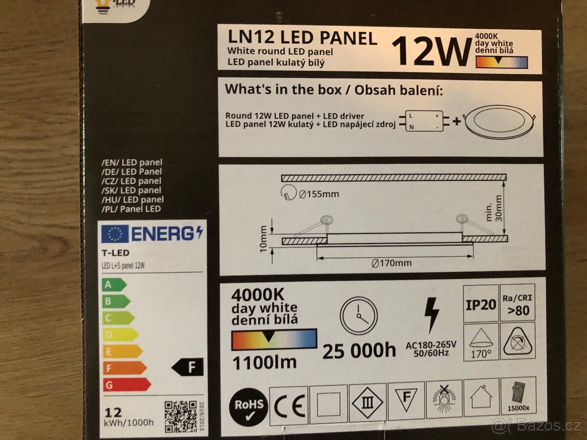 4 ks stropní LED svítidla kulaté - 2