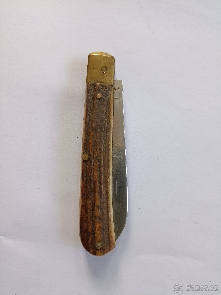 Zavírací lovecký nůž s rukojetím z parohu - 2