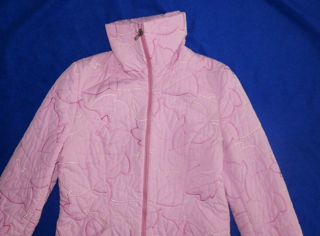 Zateplená růžová prošívaná bunda, vel. 38, zn. JB - 2
