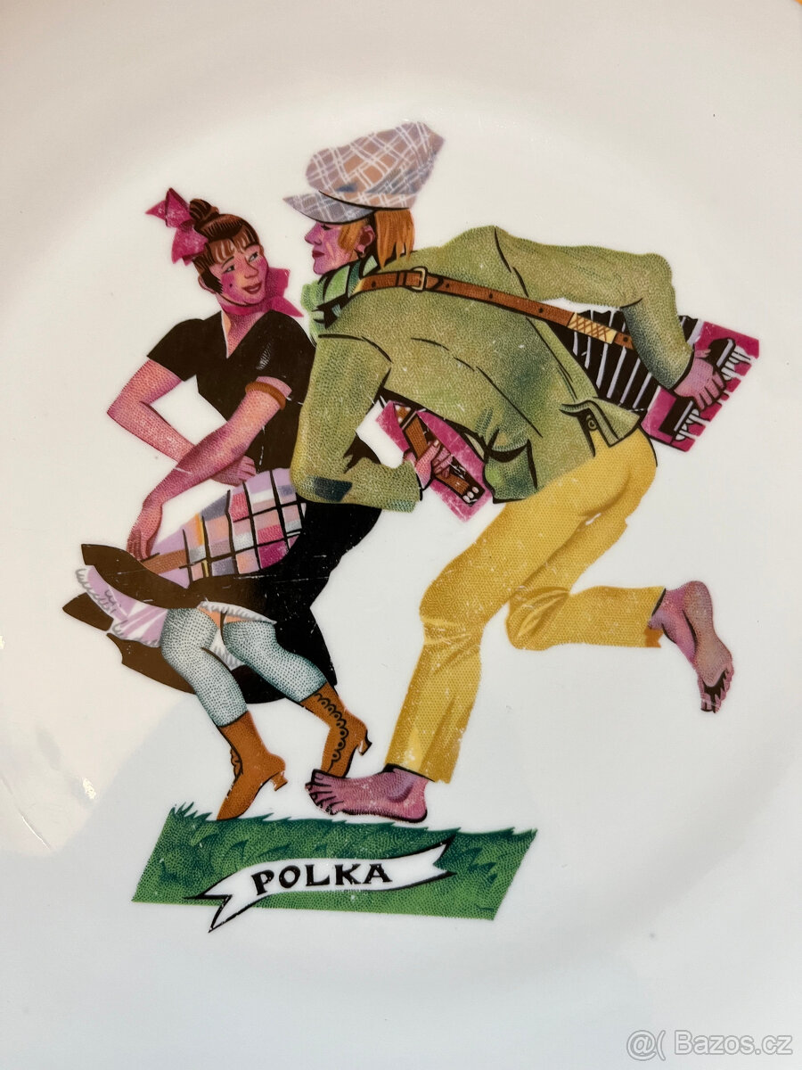 Závěsný talíř Tanec Polka 29 cm, Cmielow Polsko - 2
