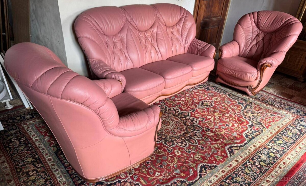 Italská kožená sedačka 3+1+1, 4667 - 2