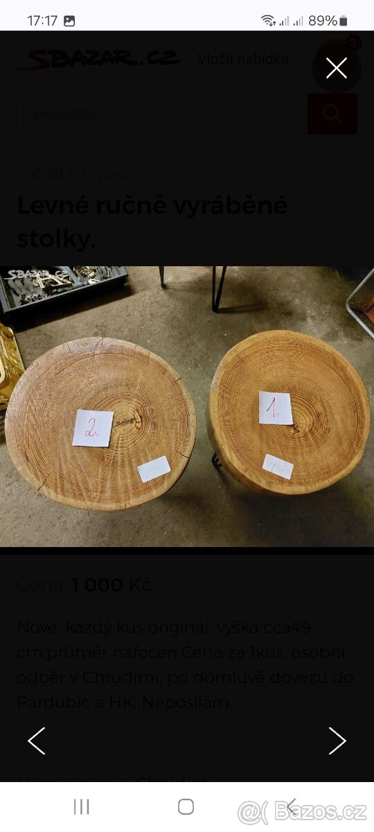 Nové ručně vyráběné stolky. - 2