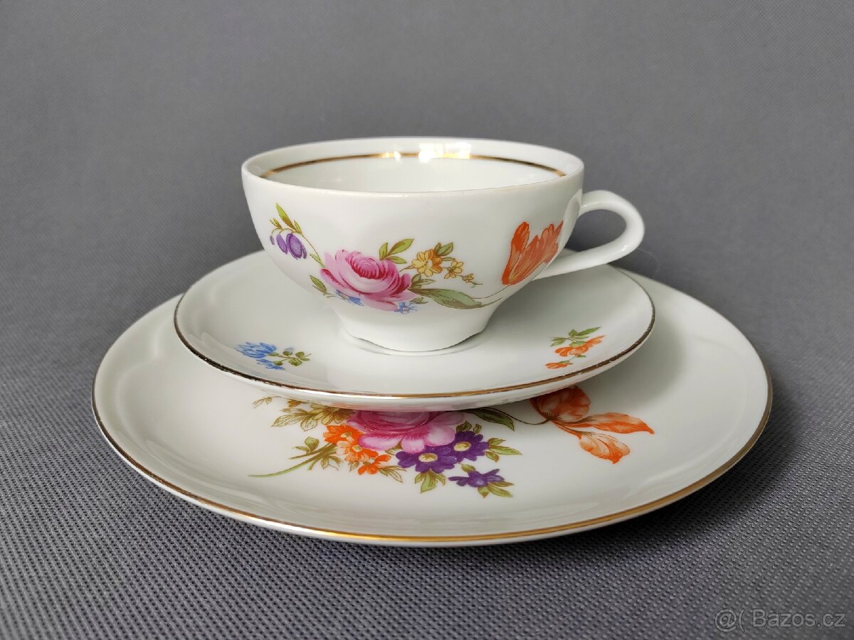 Krásné porcelánové trio Jlmenau Graf von Henneberg - 2