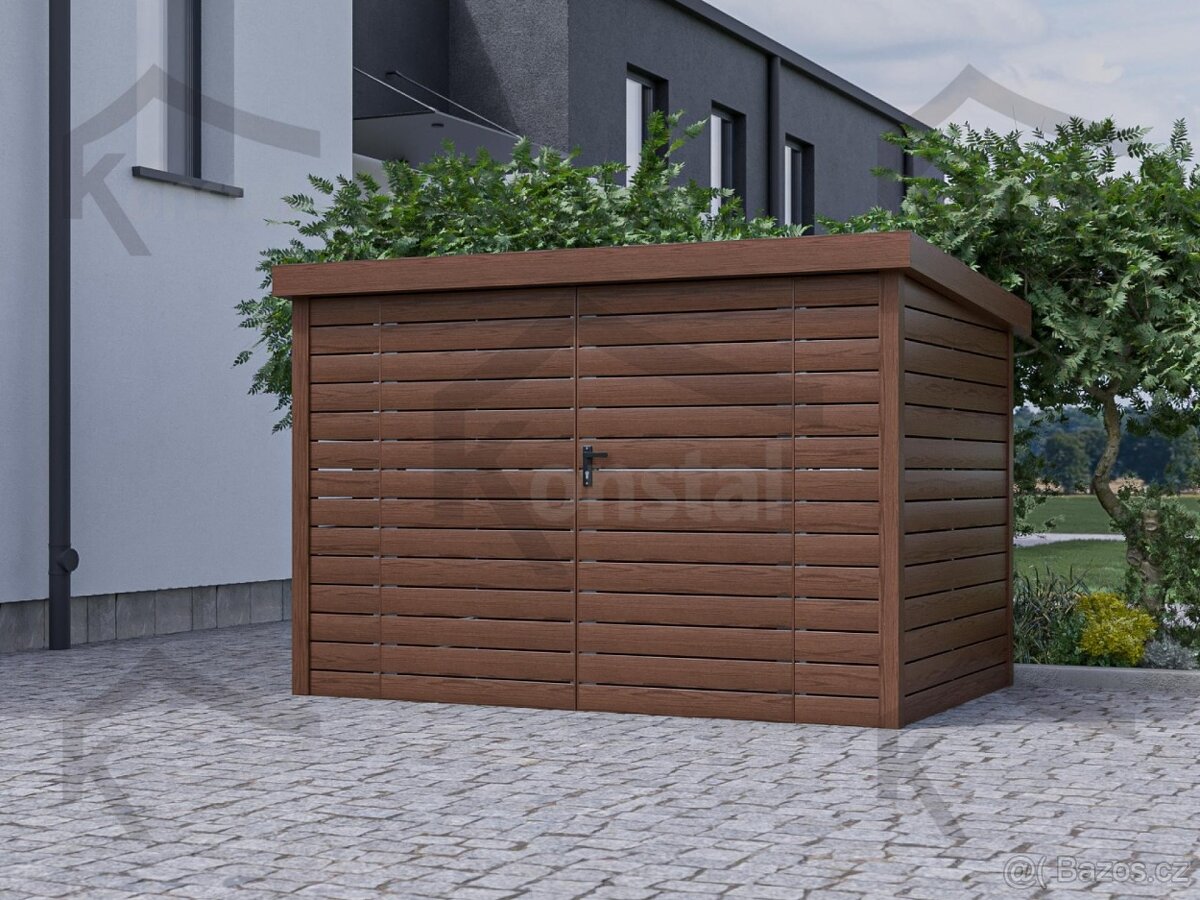 Moderní přístřešek na popelnice 3x1m - 2