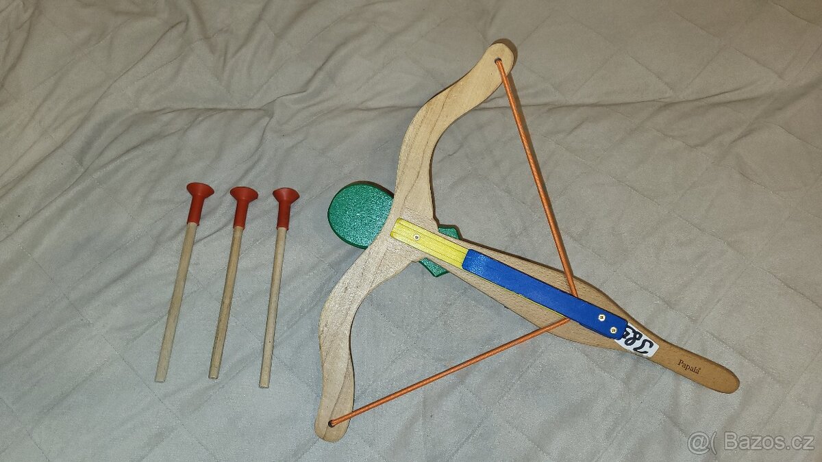 Dětská dřevěná kuše s šípy - 2