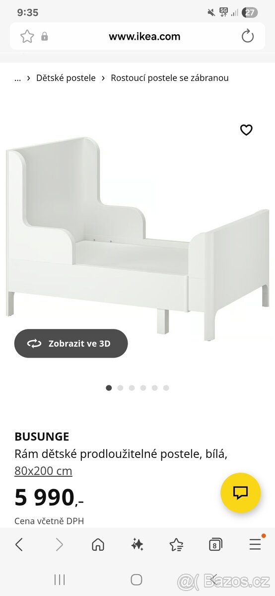 BUSUNGE IKEA rostoucí postel + rostoucí matrace - 2