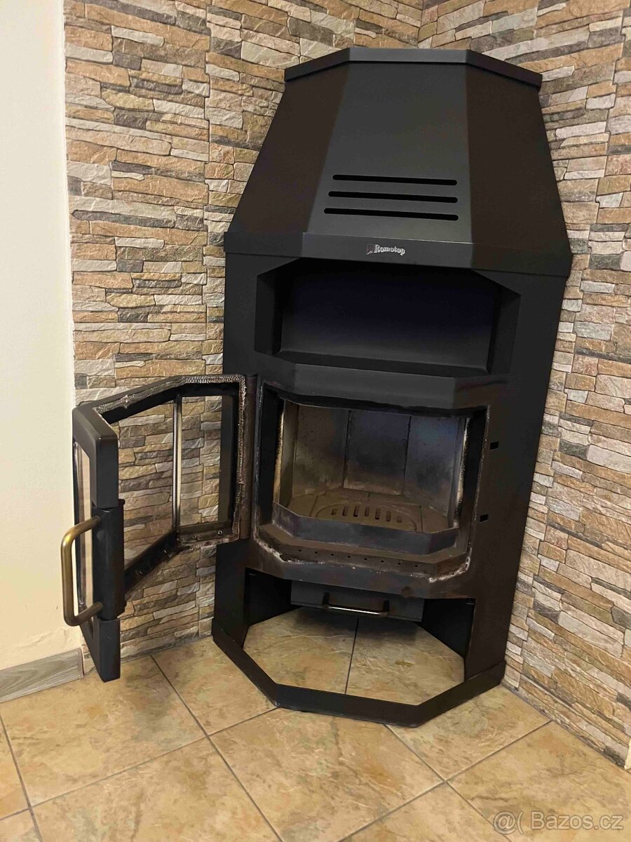 Rohová krbová kamna - 2