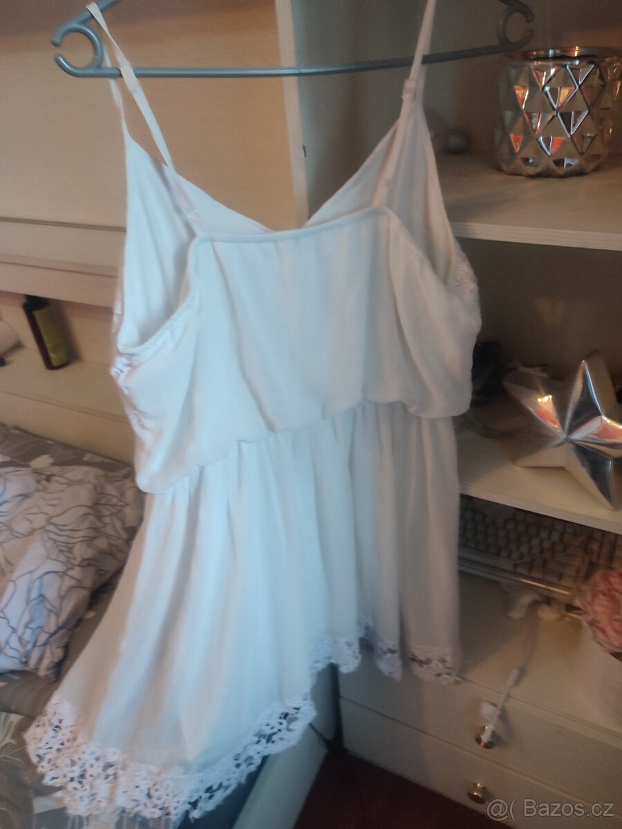 Bílé letní šaty s krajkou vel. 40 - 2