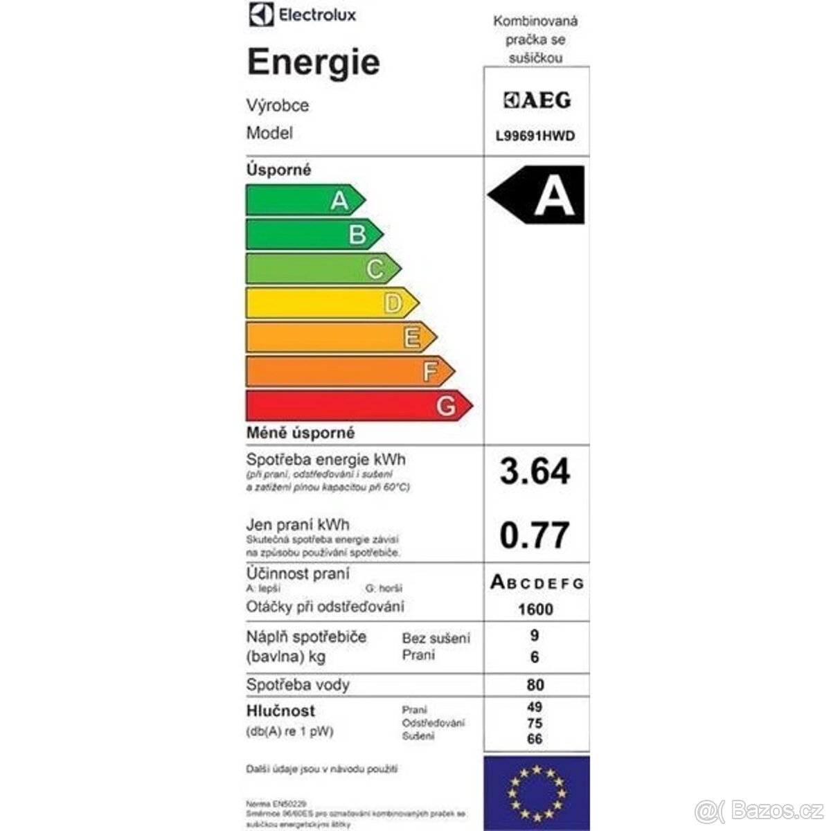 Pračka se sušičkou AEG řady 9000 (L99691HWD) – nová 30.000,- - 2