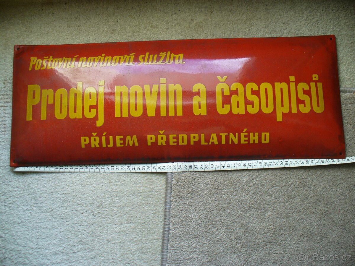 STARA-SMALTOVANA REKLAMNI CEDULE-NOVINY A CASOPISY. - 2