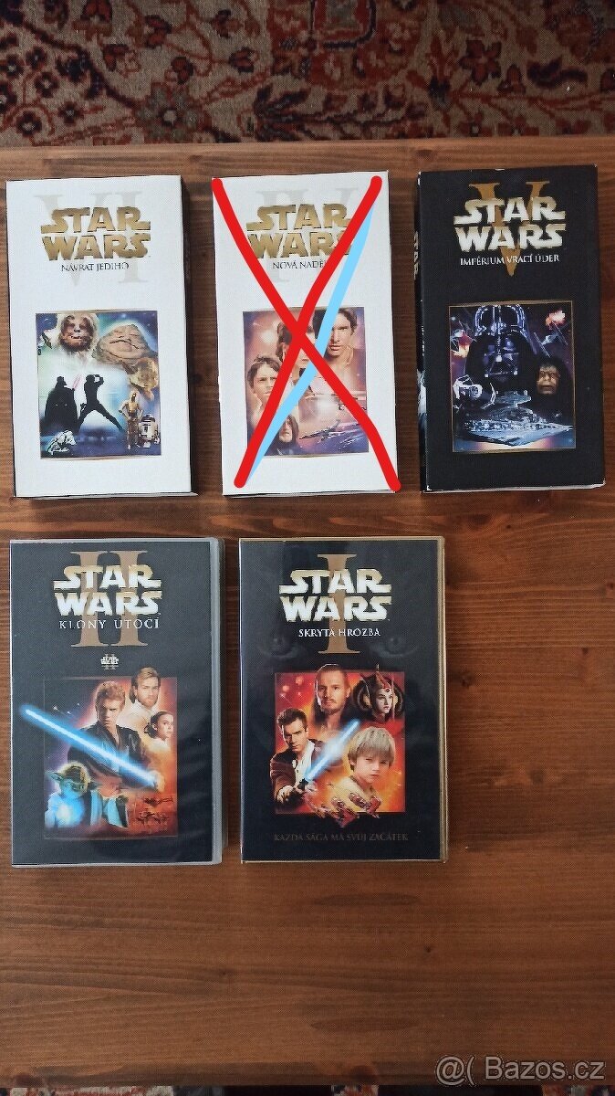 VHS originál Star Wars 4 díly - Jedi, klony hrozba impérium - 2
