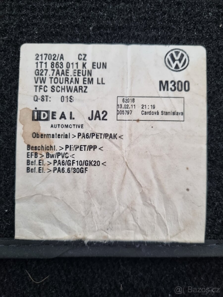 Textilní origo koberce vw Touran - 2