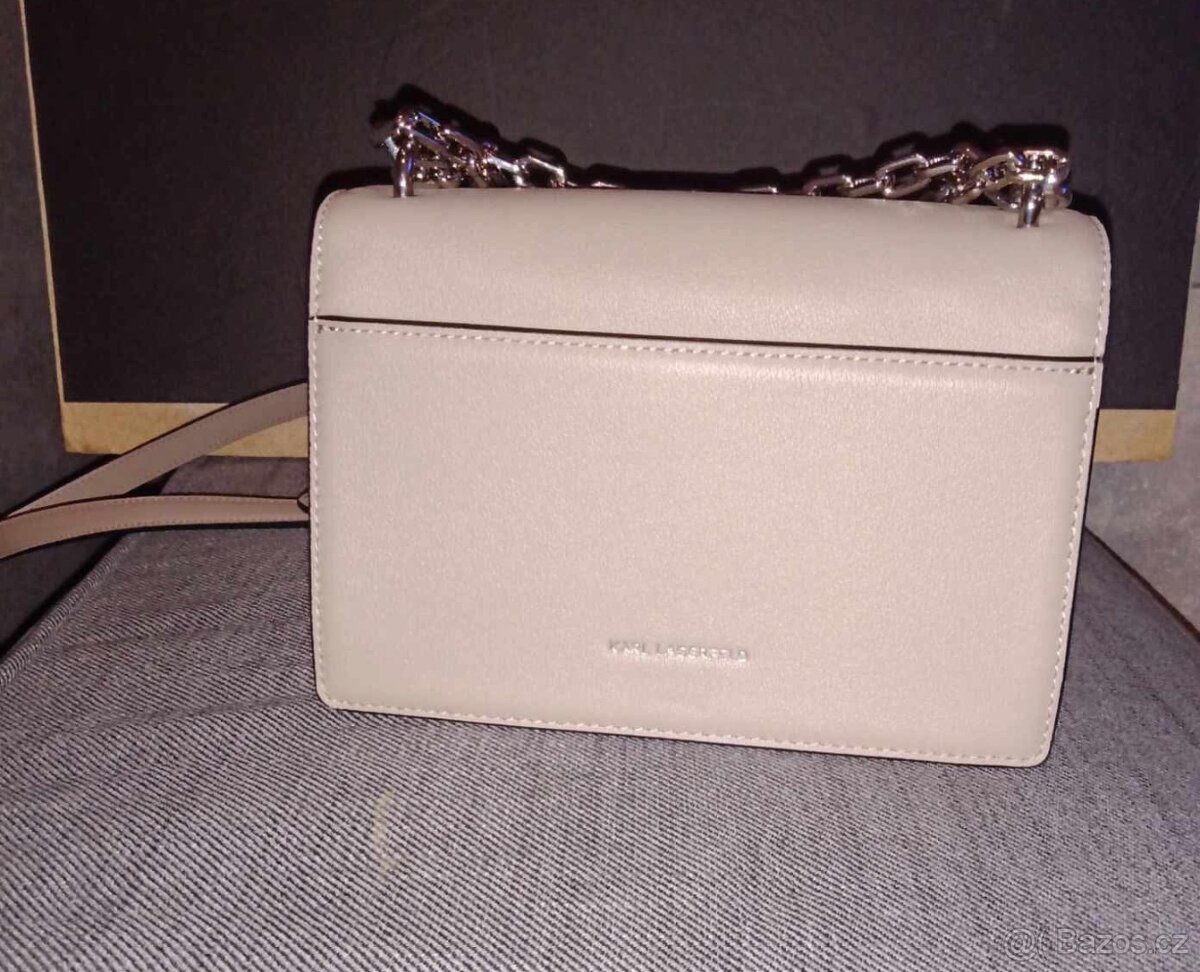 Kožená kabelka Karl Lagerfeld šedá - 2
