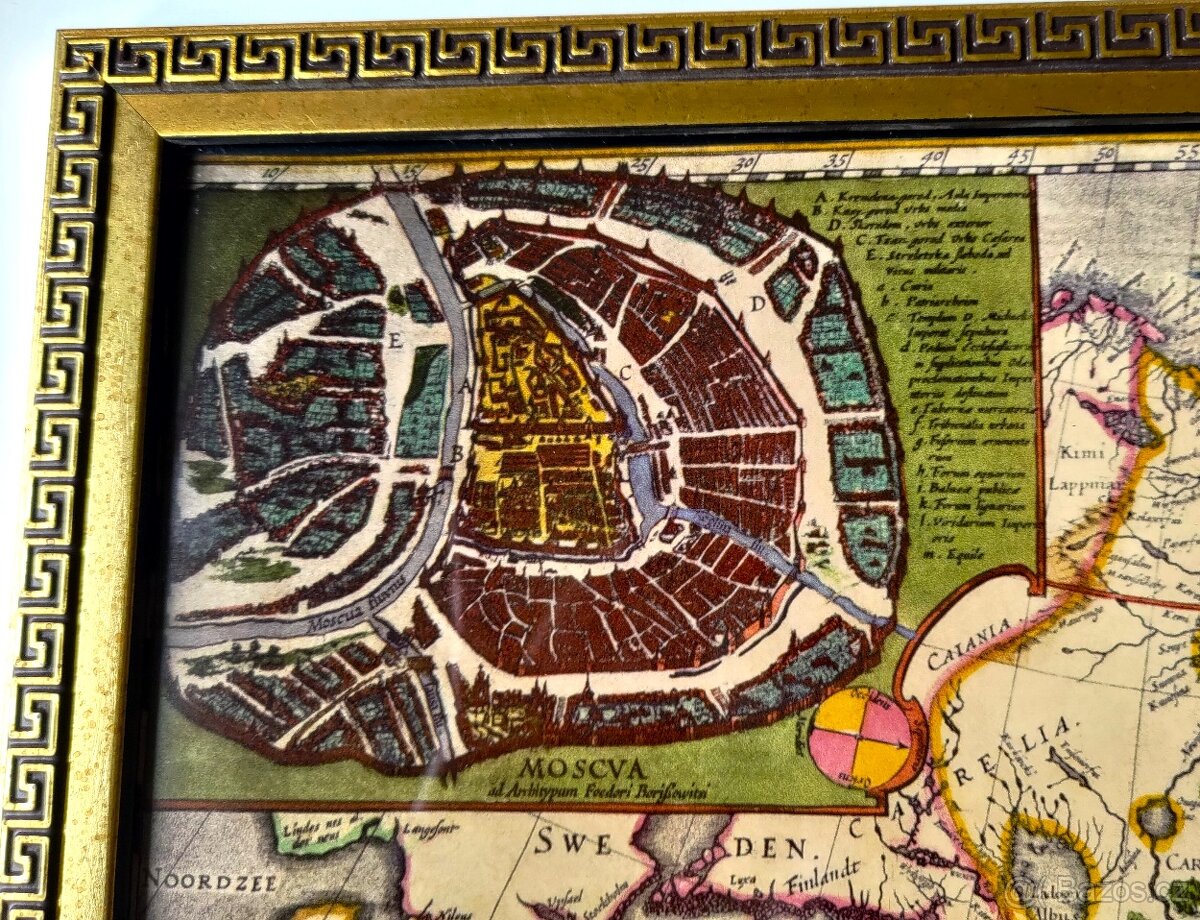 HISTORICKÁ MAPA RUSKA / Joan Blaeu 1660 / - 2