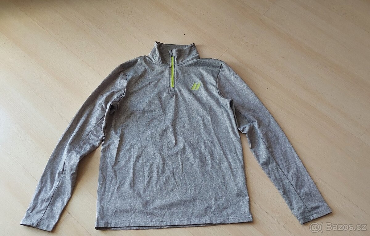 Dětská funkční mikina vel.158-164 šedá,modrá - 2