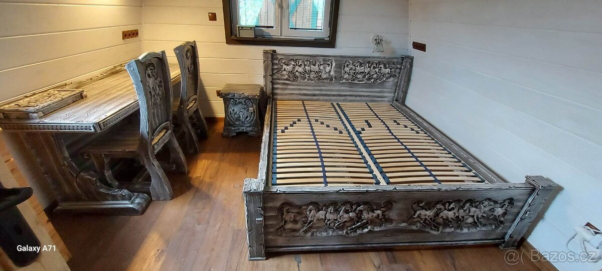 Drevená posteľ "Kone"180×200 vrátane roštov - 2