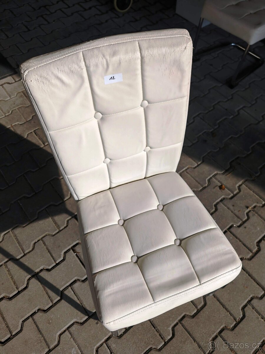 Židle - bílá koženka - 2