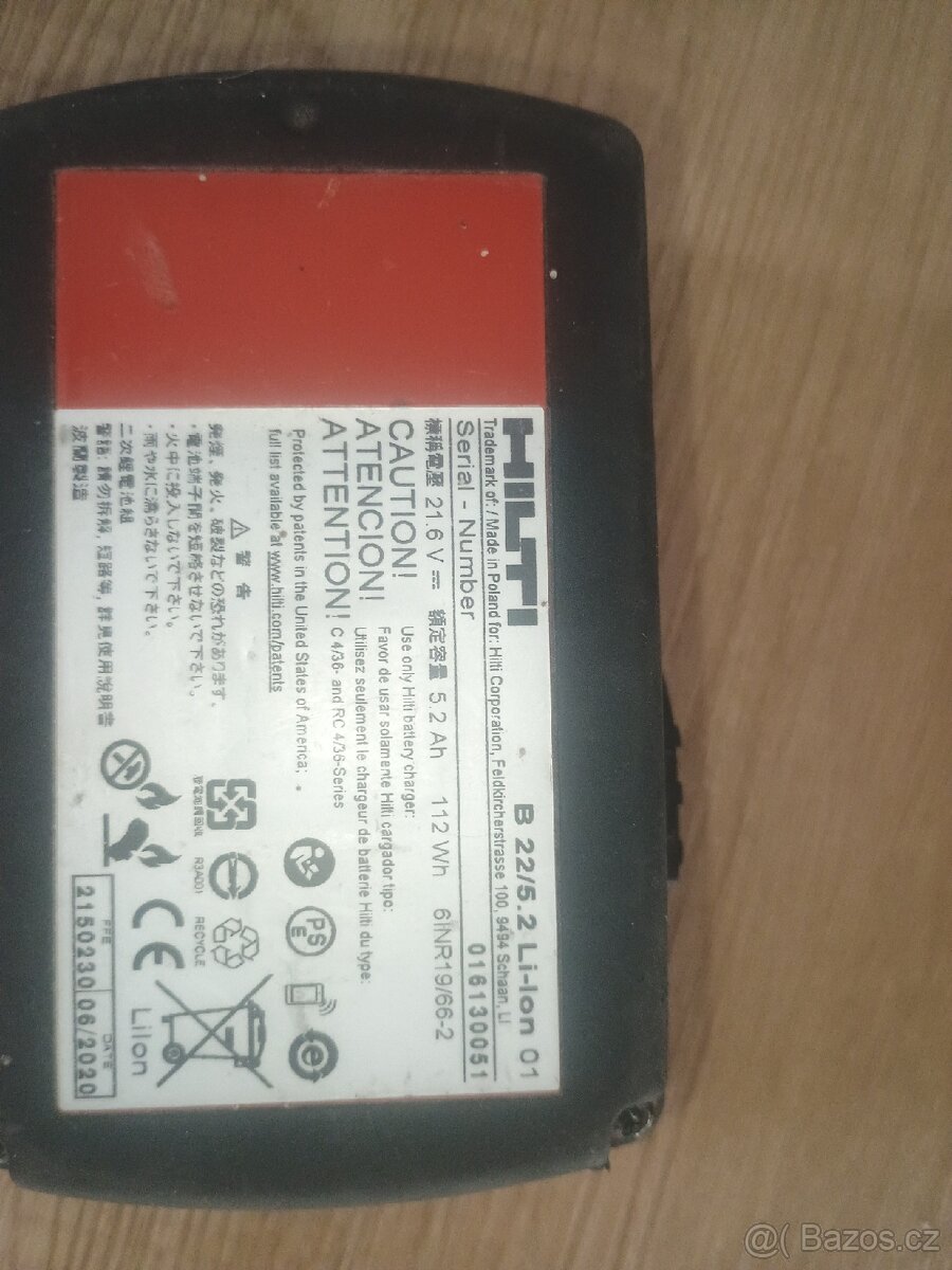Hilti Baterie 5,2 ah + nabíječka - 2