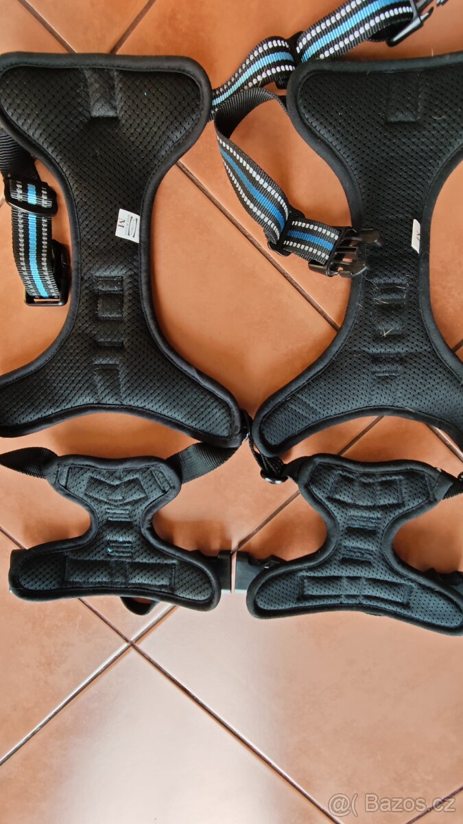 Prodám postroj na psa zelený a modrý. - 2