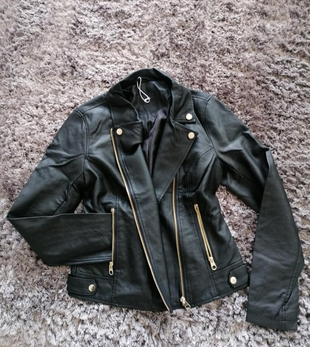 nová koženková bunda, vel. S - 2