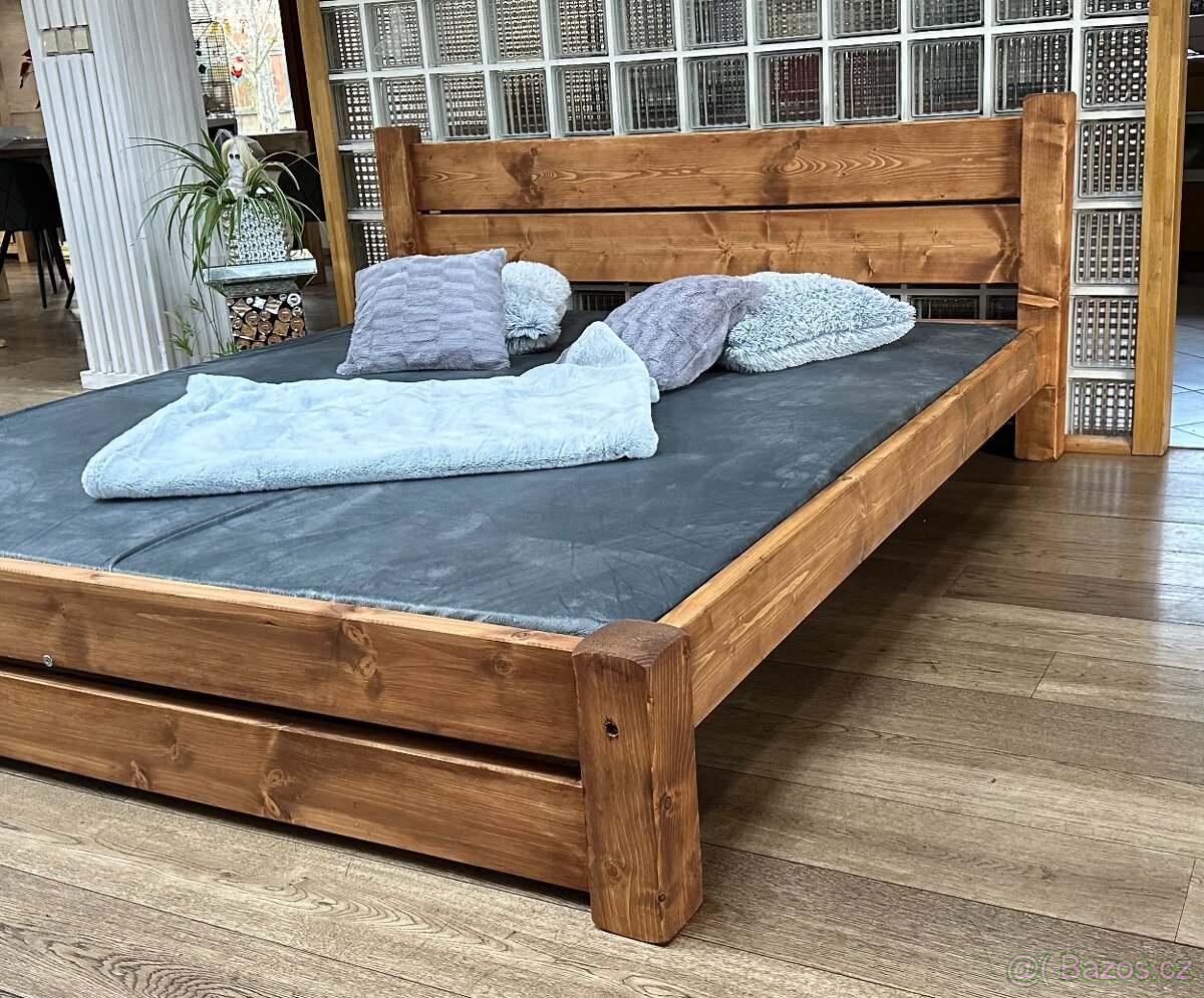 Nová, masivní postel 180 x 200 rošt - 2