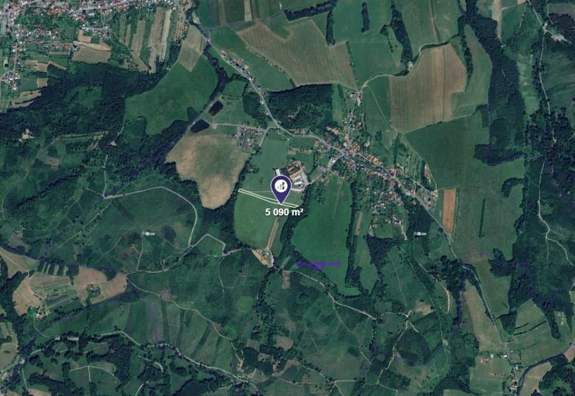 Prodej podílu 5/8 louky 3 181 m², Podolí - 2