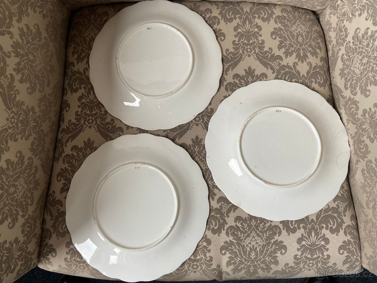 luxusní ručně malované 3 talířky - 2