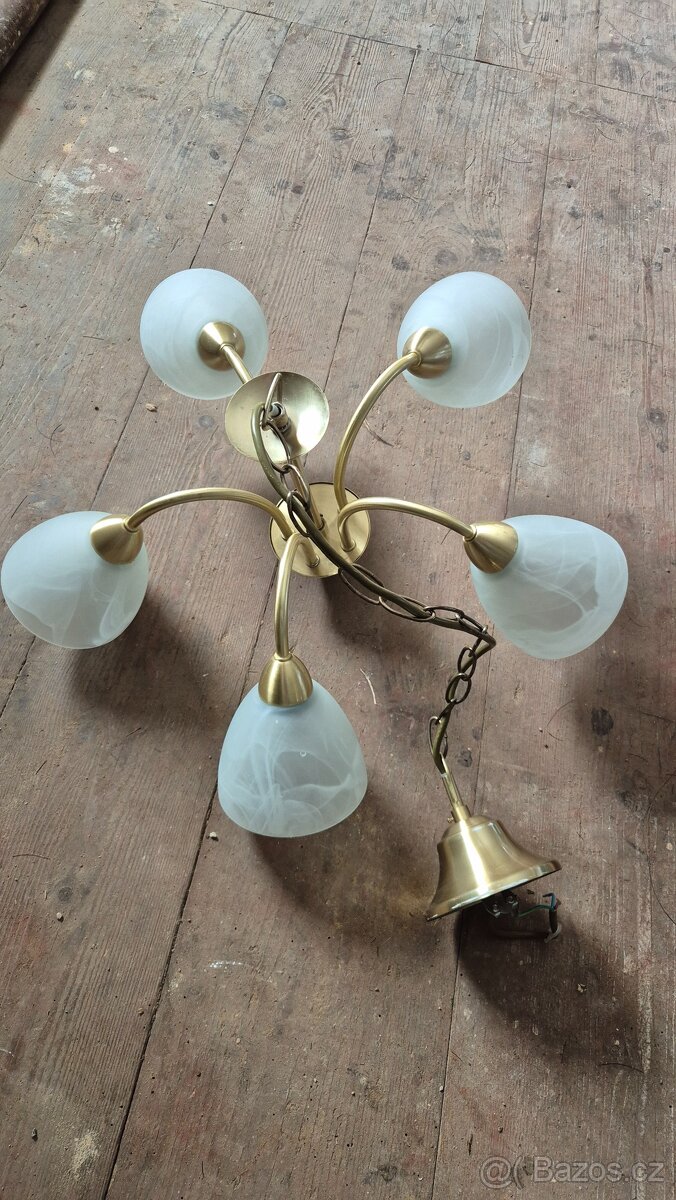 Lustr, zlatý rám - 2