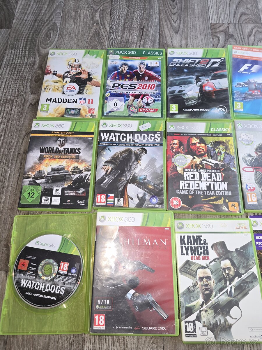 Prodám hry na xbox 360 plně funkční Pes 2010 - 120 kč Kin - 2