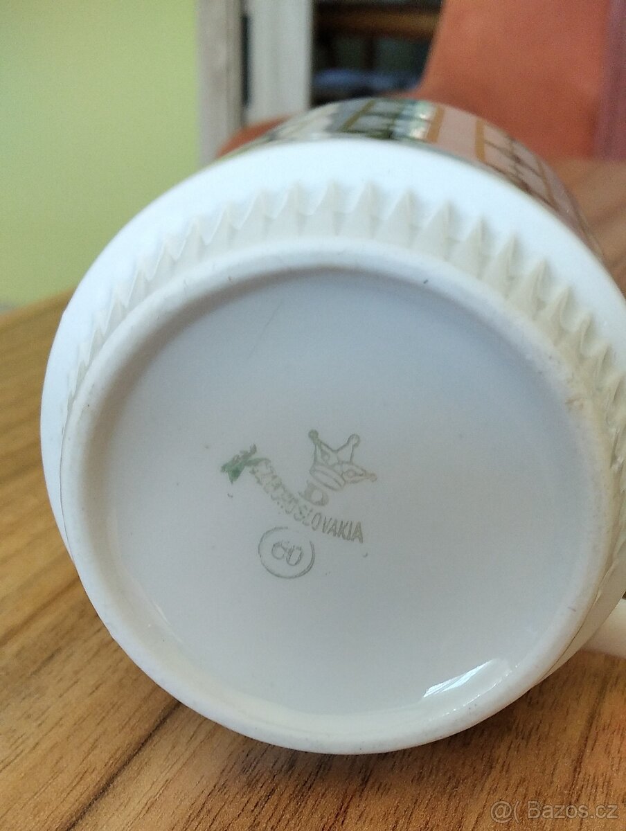 Retro hrnek Dubí - čtyřlístky TOP stav - 2