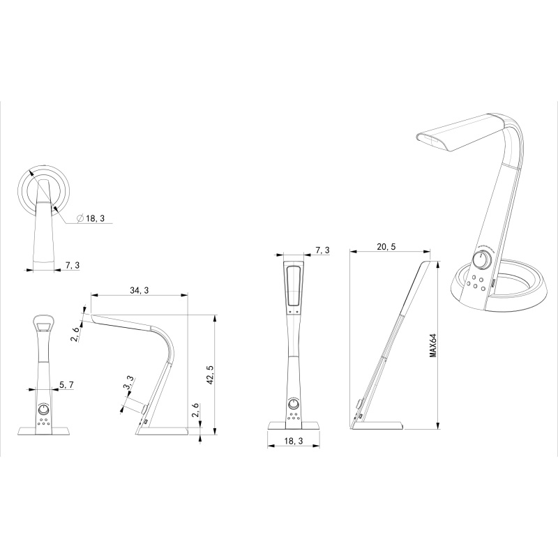Stmívatelná stolní lampa Globo Mitti - 2