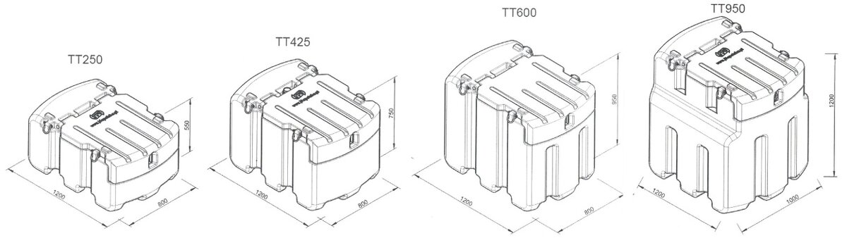 mobilní nádrž na naftu 950l - 2