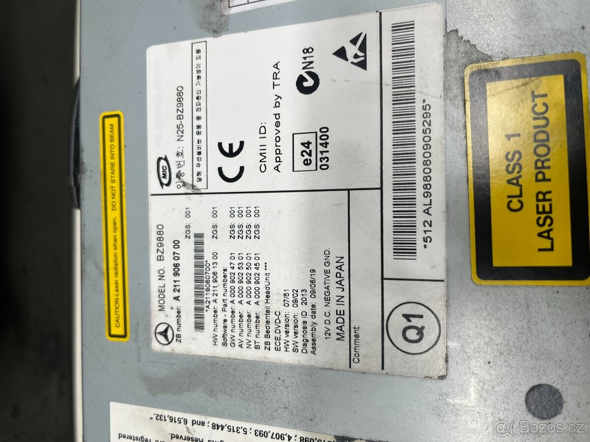 //Rádio Mercedes-Benz E W211 CD/GPS// - 2