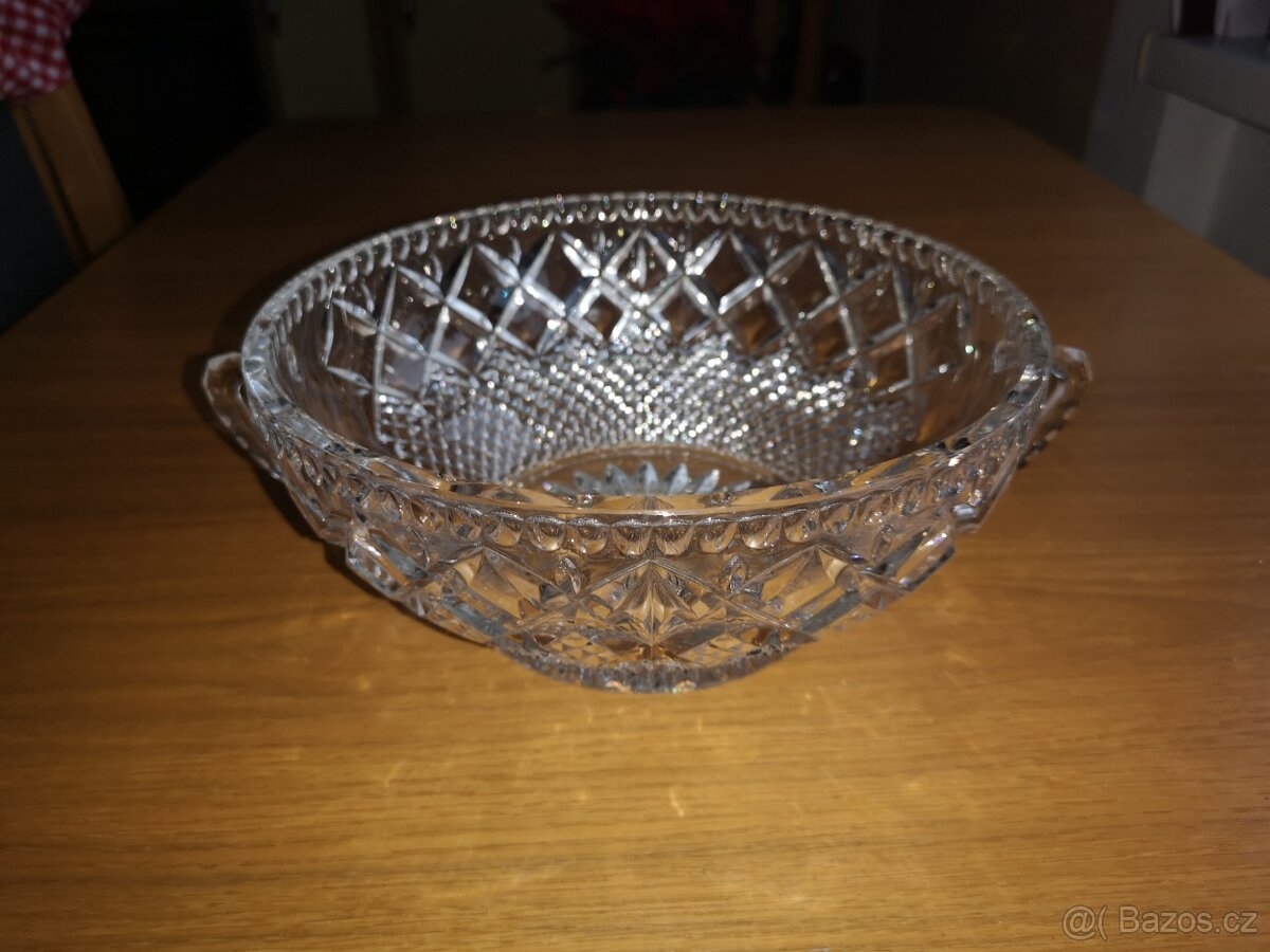 Skleněná mísa - broušená - 1 - 2