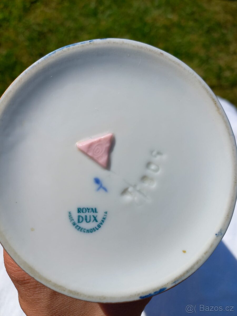 Porcelánová váza zdobená kobalt Royal Dux Duchcov - 2