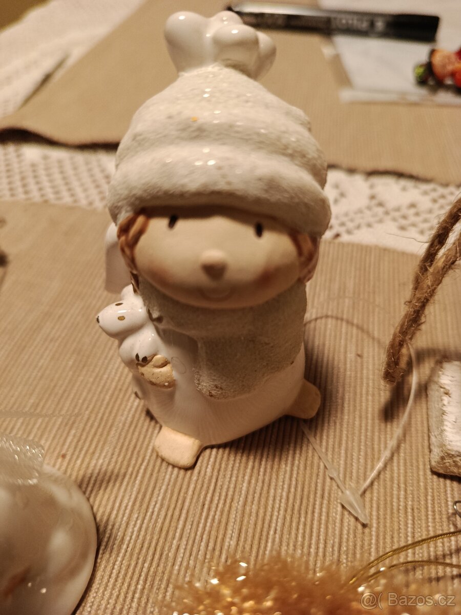 Mix vánočních ozdob a dekorací (dřevo, textil, vintage) - 2