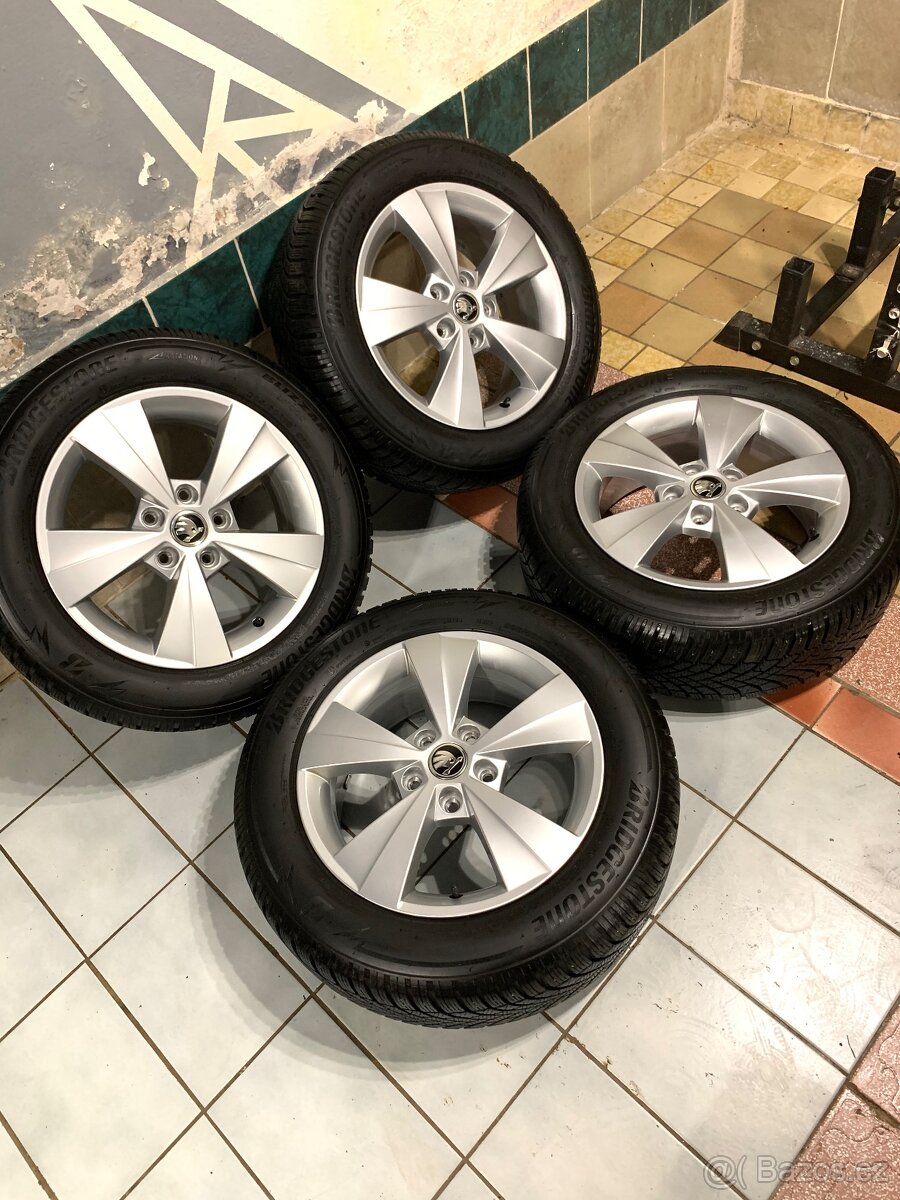 Alu kola Škoda R16 5X112 ZÁNOVNÍ ZIMNÍ PNEU 205/60 R16 - 2